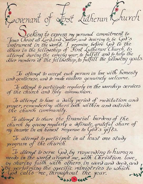 An FLC Covenant created for a special event.